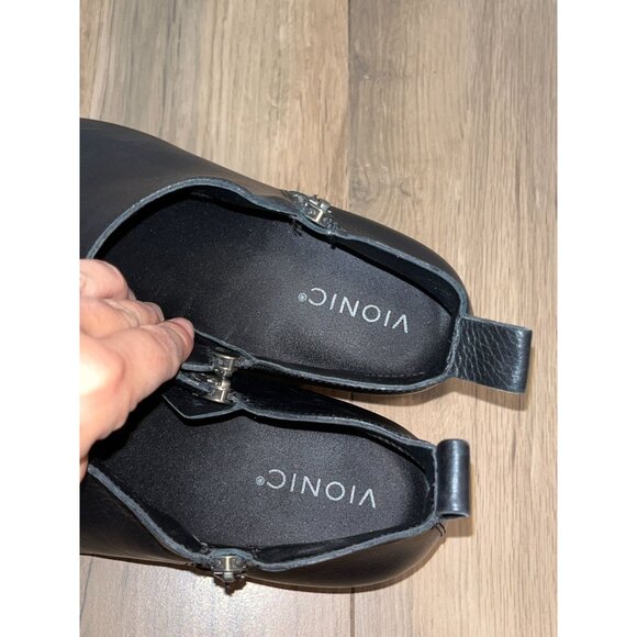 Vionic ecily Ankle Womens Black Leather Boots Size 10 - Picture 6 of 9